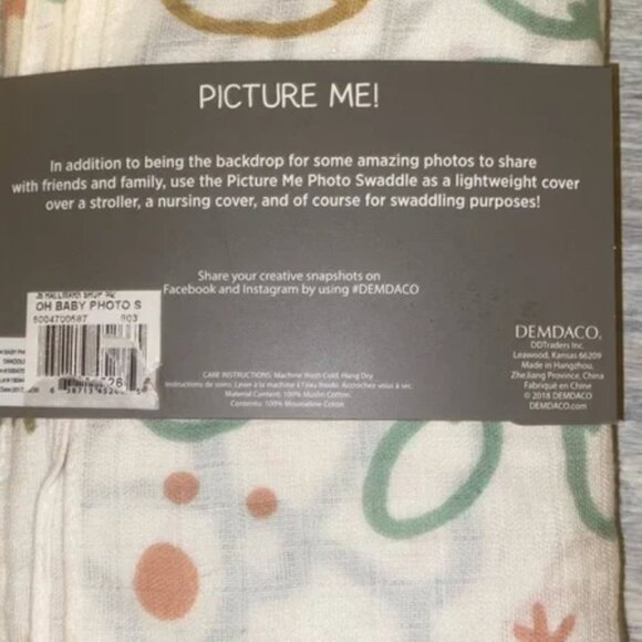 DEMDACO “Oh baby” Muslin Swaddle - Picture 3 of 3